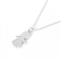 Necklace Unoaerre Woman Batticuore in White Gold Diamante 519251 - 519251